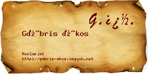 Gábris Ákos névjegykártya